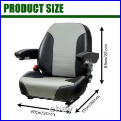 Gray Zero Turn Mower Seat-Adjustable Backrest, Comfort Lawn Mower Seat Fits