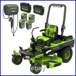Greenworks Maximus Z 60V 60 in Zero-Turn Riding Lawn Mower with Batteries+Charger