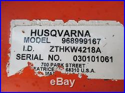 Husqvarna Zthkw 4218 Zero Turn Commercial Mower