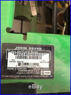 John Deere Z245 0-Turn Lawn Mower. GREAT CONDITION (23HP, V-Twin, 48-INCH CUT)