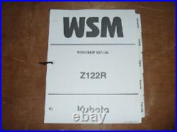 Kubota Z122R Zero Turn Mower Shop Service Repair Manual