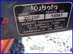 Kubota Zg20 Commercial Zero Turn Mower. 48 Deck. Hydraulic Lift. Good Shape