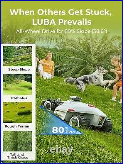 LUBA 2 AWD 3000H Robot Lawn Mower, Perimeter Wire Free Vision Robotic Lawnmower