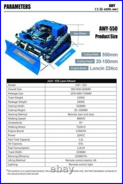 RC Lawn Mower Remote Control Lawn Mower With Tracks Gasoline Free Shipping