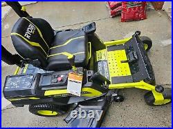 RYOBI RYRM8021 42 LITHIUM ELECTRIC ZERO TURN RIDING MOWER Z42LI 1.5hrs