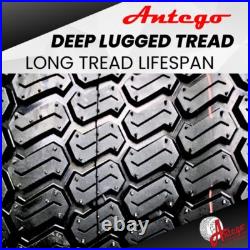 Set of (2)-8 Matte Black Steel Golf Cart Wheels and 18X8.50-8 Turf 4 Ply Tires