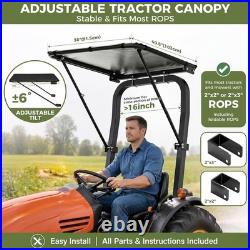 Tractor Canopy for ROPS Sun-Resistant Lawn Mower Sun Shade Adjustable Zero Turn