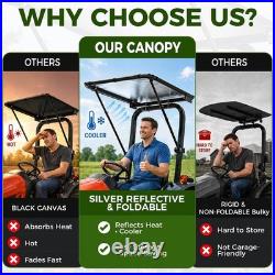 Tractor Canopy for ROPS Sun-Resistant Lawn Mower Sun Shade Adjustable Zero Turn