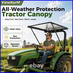 Tractor Canopy for ROPS Sun-Resistant Lawn Mower Sun Shade Adjustable Zero Turn