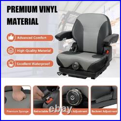 Tractor Suspension Seat Adjustable with Seatbelt for Zero Turn Mowers & Tractors