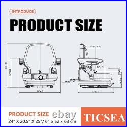 Tractor Suspension Seat Adjustable with Seatbelt for Zero Turn Mowers & Tractors