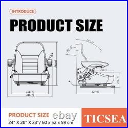 Tractor Zero Turn Mower Seat with Adjustable Safety Belt Armrest Backrest