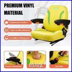 Tractor Zero Turn Mower Seat with Adjustable Safety Belt Armrest Backrest
