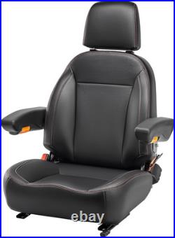 Universal Black Tractor Seat with Belt Armrest for Zero Turn Mower Forklift Dozer