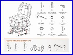 Universal Seat Suspension Kit + Slider Track for Zero Turn Mower Tractor Forklif