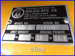Walker Mower MB19, 56 Deck, Low Hours