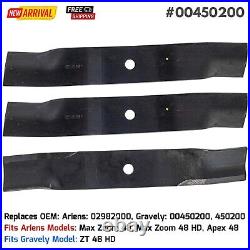 Zero Turn Lawn Mower Blades for Ariens Max Zoom 48/ Apex 48 Gravely ZT 48 HD