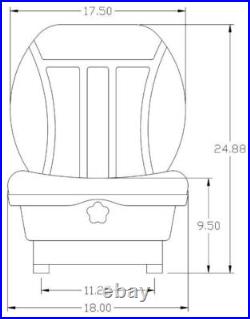 Zero Turn Mower Suspension Seat witharmrests Fits John Deere Hustler Exmark Ect
