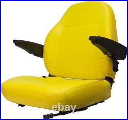 Zero Turn Turf Lawn Mower Seat Yellow with Armrests John Deere